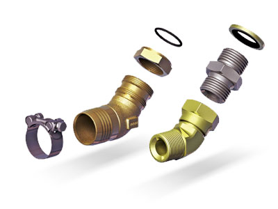 Fittings for hydraulic pumps
